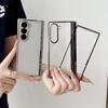 Электроplated Пружинный Шарнир Защитный Чехол для Телефона для Samsung Galaxy Z Fold 7 6 5 4 Fold7 Fold6 Прозрачный Жесткий Чехол-Крышка