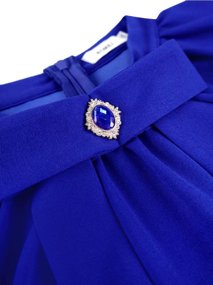 Элегантные женские платья А-силуэта с плиссировкой, оборками, большим бантом, длинными рукавами, для церкви, вечерней вечеринки, дня рождения, свадьбы, гостя, осенние, новые, для особого случая