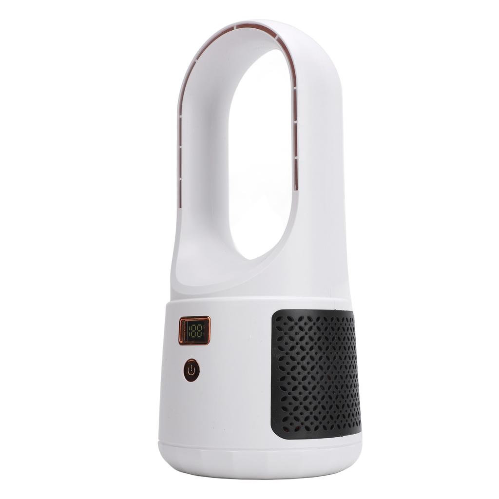 USB Desk Fan 6 Speeds Wind Quiet Portable Bladeless Cooling Fan with Power Display for Home Bedroom Office