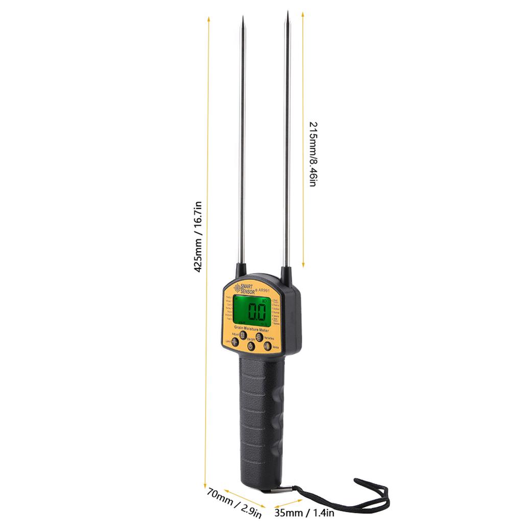 SMART SENSOR AR991 Цифровой ЖК-владомер для зерна для пшеницы, кукурузы, риса, арахиса, сои. Владомер зерна. Гигрометр зерна.