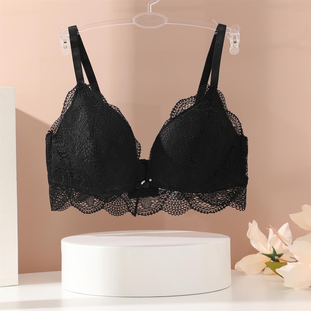 Цветочный кружевной бюстгальтер женский сексуальный глубокий V-образный вырез бюстгальтер без косточек регулируемые бретели бюстгальтер пуш-ап без стали нижнее белье женское мягкое нижнее белье