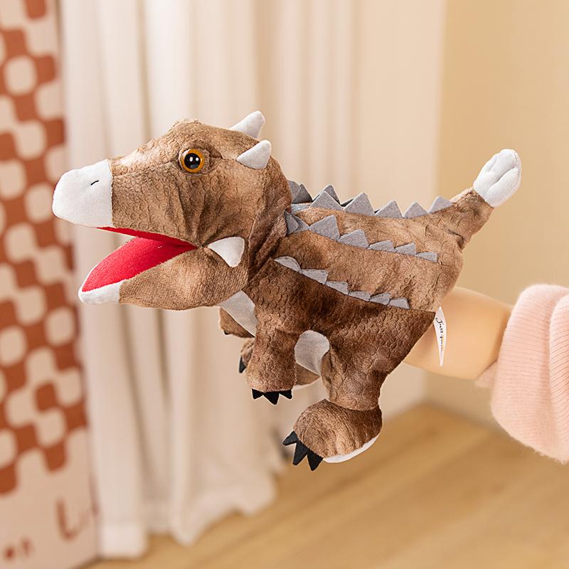Interactive 11-Style Dinosaur Hand Puppet Soft Plush Role-Play Toys For Kids Educational Storytelling Gloves Birthday Gifts