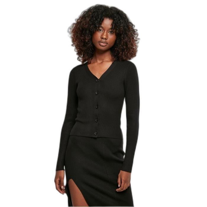 Cardigan - URBAN CLASSICS - GT - Noir - 5XL - Tricot côtelé femme