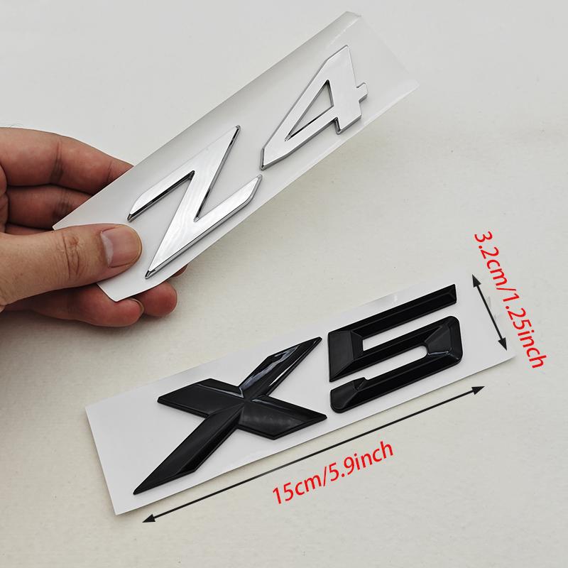 NEW 3D ABS Car Rear Trunk Emblem Badge Sticker For BMW X1 X2 X3 X5 X6 GT Z4 Glossy Black Chrome Logo Decal Styling Accessories ue2