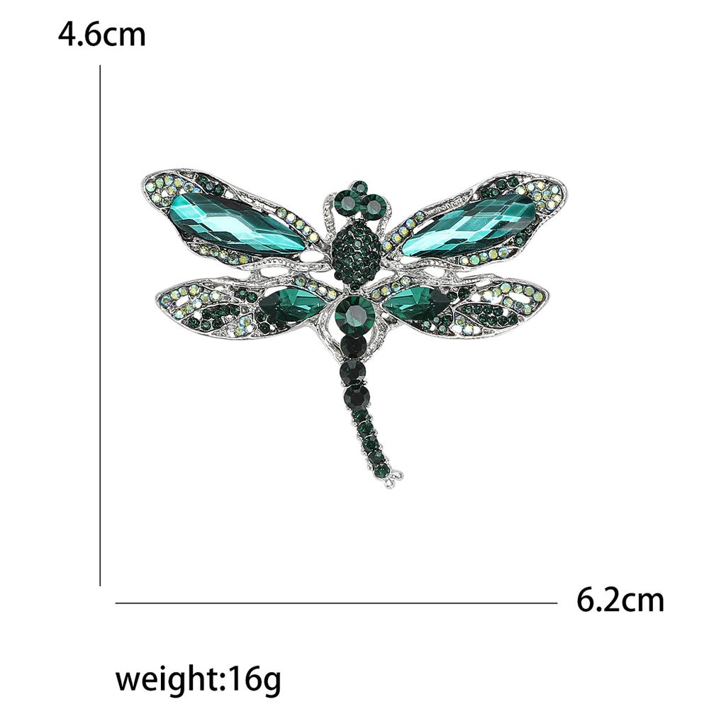 Rhinestone Dragonfly Brooches for Women Unisex Glass Insect Pins Banquet Party Backpack Gifts Jewelry Accessories