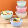 3Pcs/Set Cereal Bowls with Lid Lightweight BPA-Free Dinner Bowls for Noodles Rice Fruit Soup Dishwasher Microwave Safe Multifunctional Storage