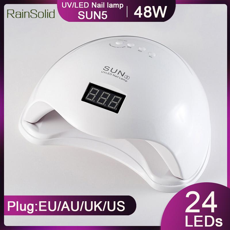RainSolid SUN5 48W Nail Dryer UV LED For Nail Lamp Curing Gel Polish Quick Drying With Auto Sensor Manicure Salon Lamp