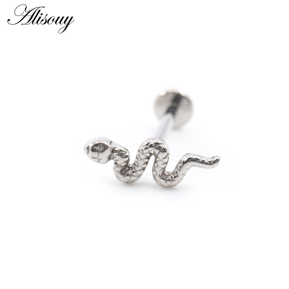 1 шт. титановая морская звезда, змея, ножницы, молоток, луна, циркон, лабрет, кольцо-гвоздик для губ, серьги для хряща уха, украшения для пирсинга тела