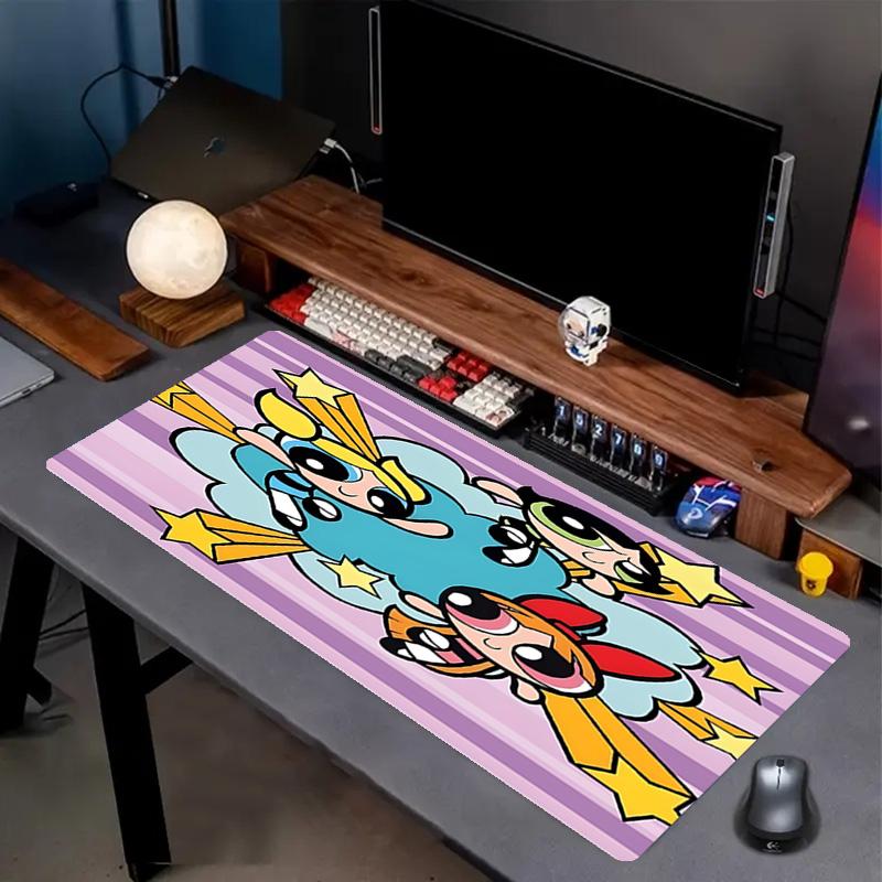 The Powerpuff Girls Print Mouse Pad, Anti‑Slip Desktop keyboard Mat, for PC Laptop Gaming Working Daily Use, Cool Festival Birthday Gift