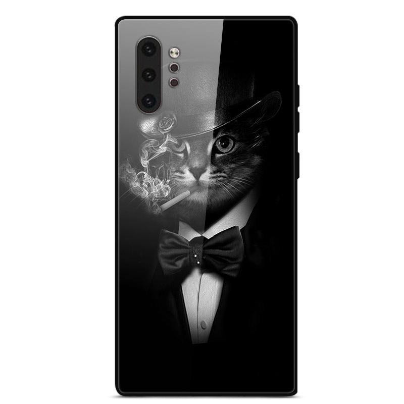 Phone Case For Samsung Galaxy Note 10 Plus Coque Tempered Glass Hard Back Cover For Samsung Note 10 Case Note10+ Funda Bumper