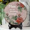 2D Flat, 1pc Round Aluminum Hanging Sign - "Mum You Are Blooming Lovely" Vintage Rose Metal Wall Art, Retro Floral Quote Design, Perfect for Mother's