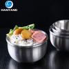 HANYANG 304 Двухслойная чаша из нержавеющей стали Бытовая полая теплоизоляция Чаша против ожогов Чаша для риса Углубляющаяся большая емкость Креативная миска для лапши