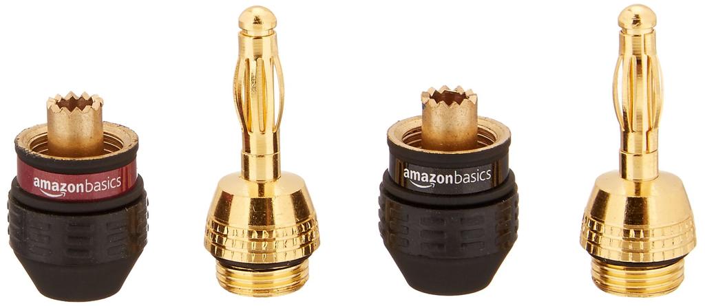 Разъем для колонок AmazonBasics Banana Plug, 6 пар, черный (12 шт.) 1,37смx1,37смx4,11см