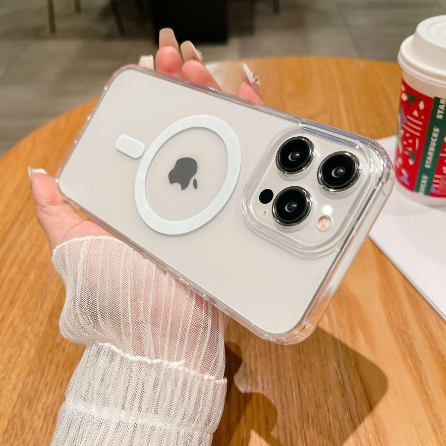 Матовый магнитный чехол для телефона с беспроводной зарядкой для iPhone 16 Pro Max 16 Plus 16 iPhone 15 14 13 12 11 XR с полупрозрачной цветной рамкой, противоударный чехол