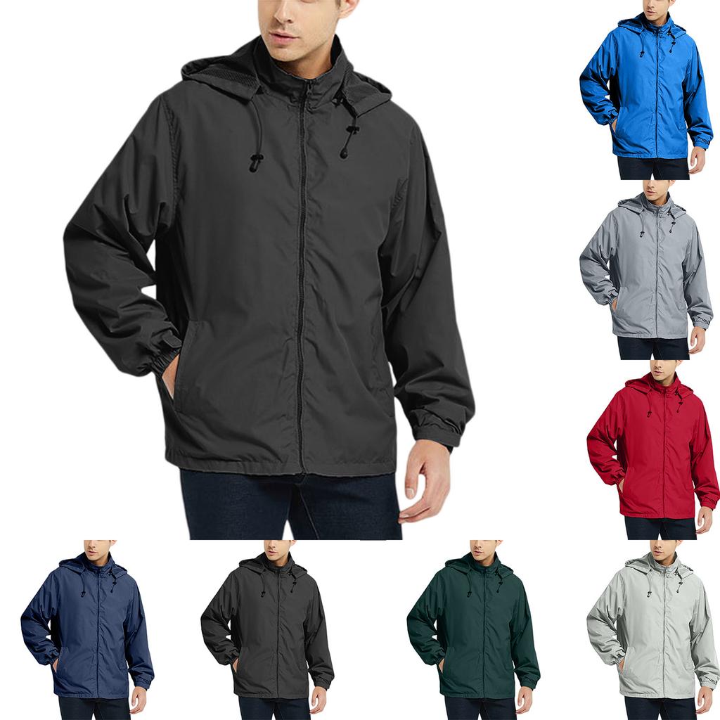 Men's Outdoor Windbreaker Jacket With Hood - Windproof And Waterproof Outerwear