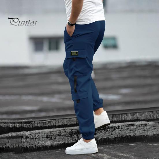 Мужские брюки-карго с несколькими карманами, в уличном стиле, с резинкой на щиколотке, в стиле ретро, с эластичной резинкой на талии для повседневной носки на открытом воздухе и на работе