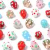 5pcs/lot Cute Strawberry Glass Beads Fruit Lampwork Loose Spacer Beads For Jewerly Making Handmade Bracelet Earrings Accessories