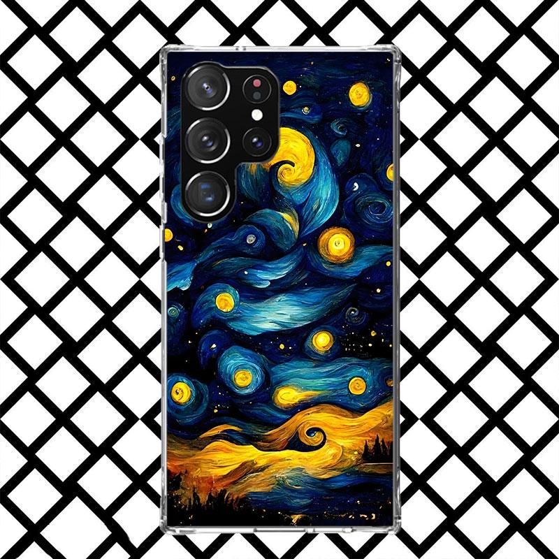 Starry Night Van Gogh Art Phone Case for Samsung Galaxy S26 S25 Edge S24 S23 Ultra S22 Plus S21 FE S20 + Soft Cover Print Fundas
