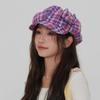 Sun Protection Plaid Cloud Berets Korean Style Octagonal Caps Ins Newsboy Cap  Female
