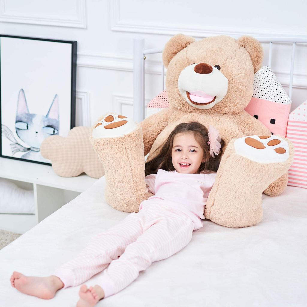 IKASA Extra Large Plush Bear Teddy Bear, Cute Bear, Animal, Large Stuffed Bear, Bear Wrap, Bear Body Pillow, Celebration, Fluffy Doll, Girl, Boy,