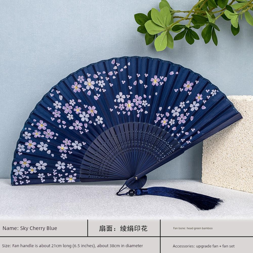 Starry Sky Folding Fan, Chinese Style Women's Portable Fan, Summer Portable Folding Fan, Ancient Style Gold Stamping, Ancient Hanfu Bamboo