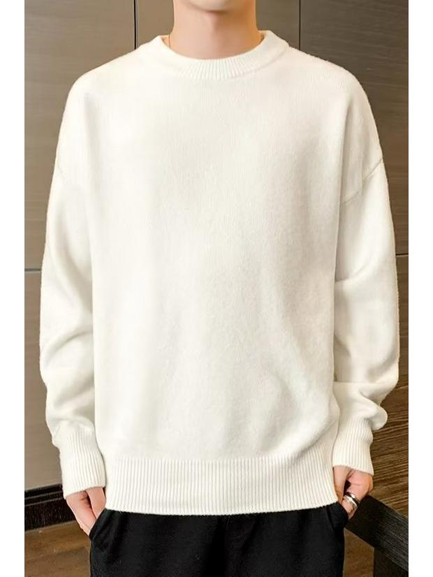 Men's Solid Color Sweater: Loose, Cozy, and Versatile for Autumn & Winter