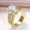 Luxury Zircon Full Diamond Ring, Light Luxury Elegant Ring For Women, Fashionable Personality Niche Single Ring