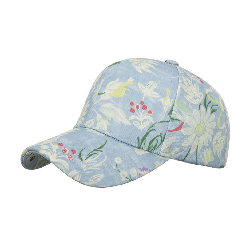 Spring Autumn Printed Flower Baseball Cap Female Outdoor Sun Cap Ponytail Panama Cap Visor Hats Snapback Hat