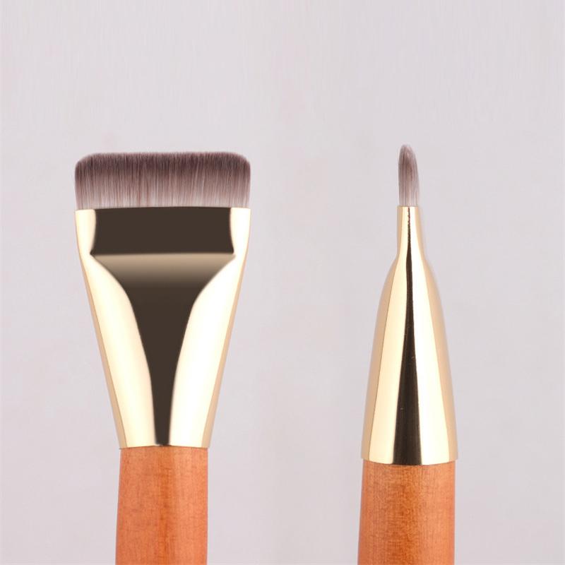 2pcs Ultra Thin Foundation Brush Soft Hair Ace Contour Brush Wooden Handle Make Up Brush Blending Foundation Brushes Makeup Tool