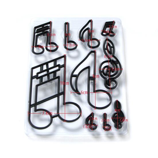 10шт пластиковые формы для торта музыкальные ноты тиснение резак DIY инструмент для украшения печенья