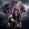 2025 Halloween Men's 3D Skull T Shirt Short Sleeve T shirt 3D Print Crew Neck Shirts Horror Party Tops Street Clothing Apparel