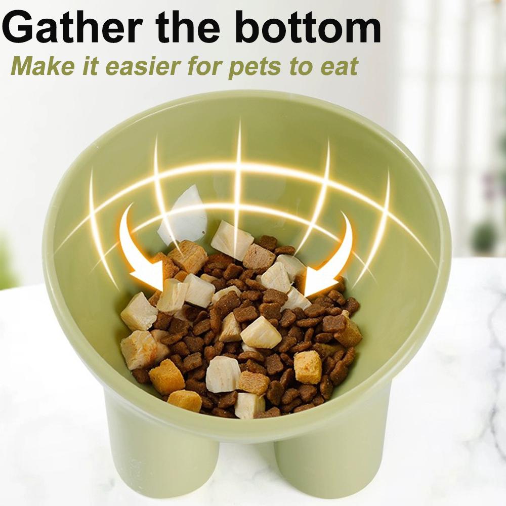 Cute Dog Cat Bowls Elevated High Foot Small Pets Neck Protector Food Water Bowl Anti-tip Pet Feeding Dessert Snack Dish Feeder