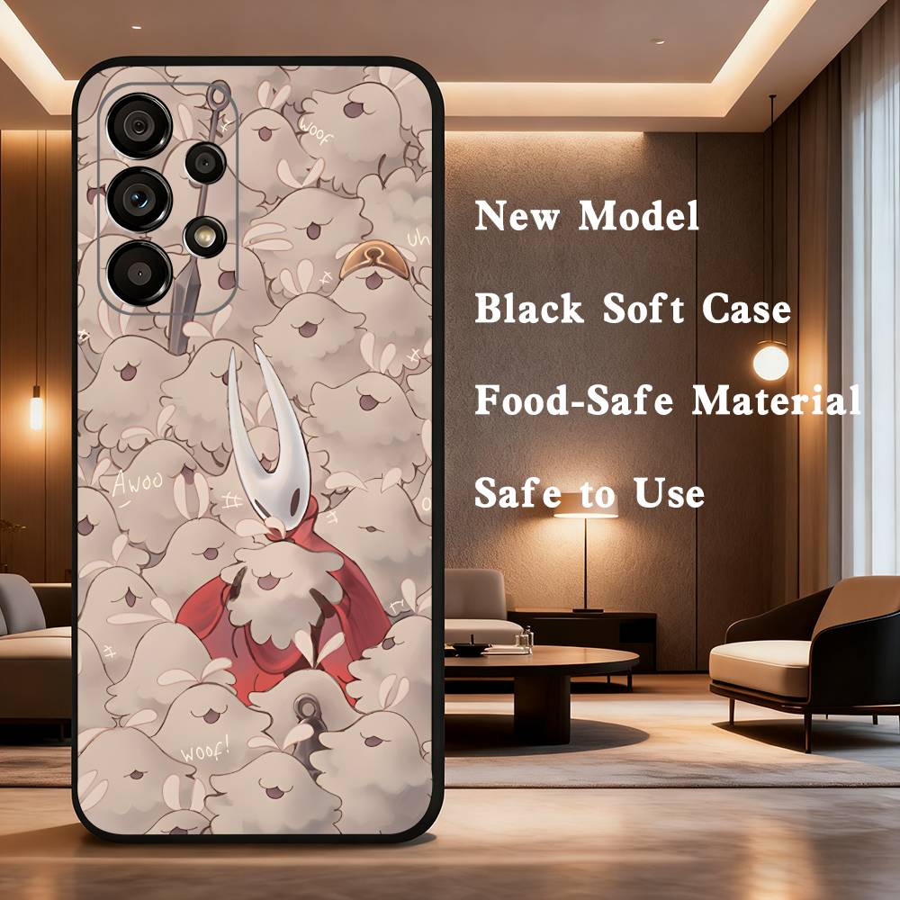 H-Hollow K-Knight Для Samsung Galaxy A73, J7, 22, Note, 72, 41, 31, 8, 9, 52, 71, 53, 32, Мягкий Черный Силиконовый Чехол