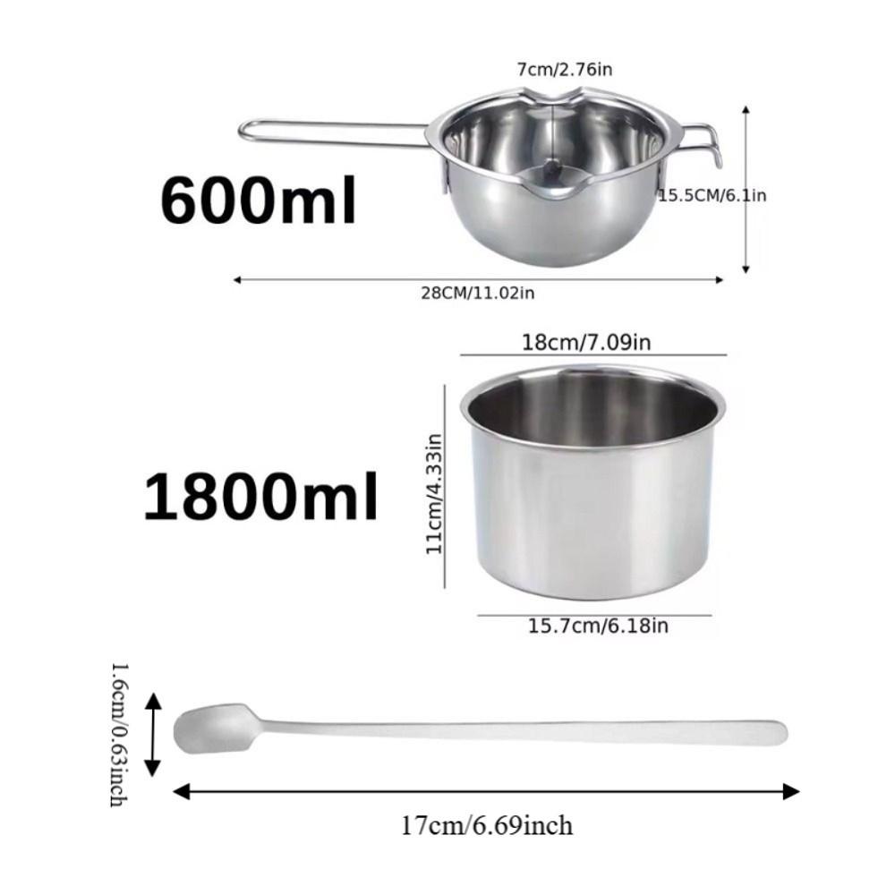 304 Stainless Steel Double Boiler Water Bath Pot Chocolate Melting Pot Set Gift Making