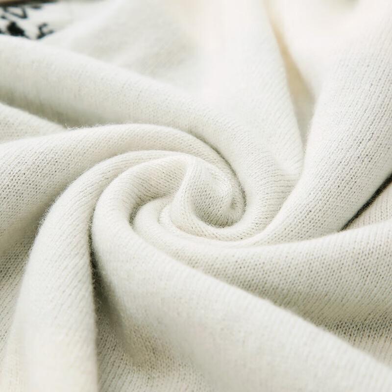 Чжаоцзюнь Женский жаккардовый свитер из чистого кашемира с круглым вырезом