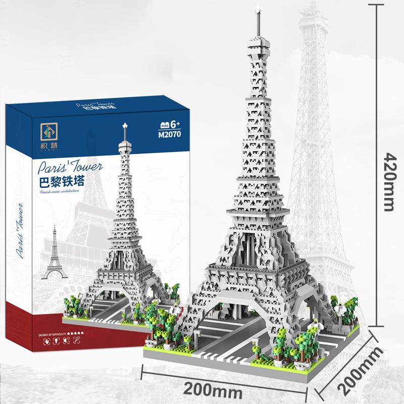 Paris Tower Street View Building Block Mini Diamond Small Particle Assembly Building Block Decoration Toy