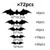  Halloween 3D Bats Wall Decorations, Black Hanging Bat Stickers, Spooky Party Supplies for Haunted House Decor