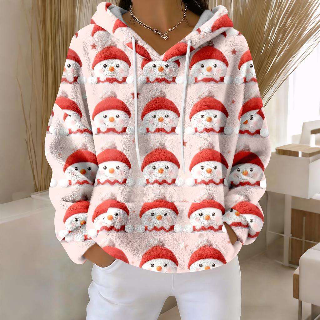 Толстовки для женщин оверсайз зимние плюшевые милые свитшоты пуловер модная осенне-зимняя одежда
