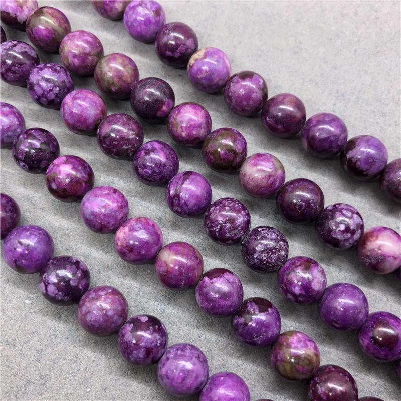 Натуральный камень, драгоценный камень, фиолетовый дракон, кристалл, свободные бусины, браслет, ожерелье, бусины