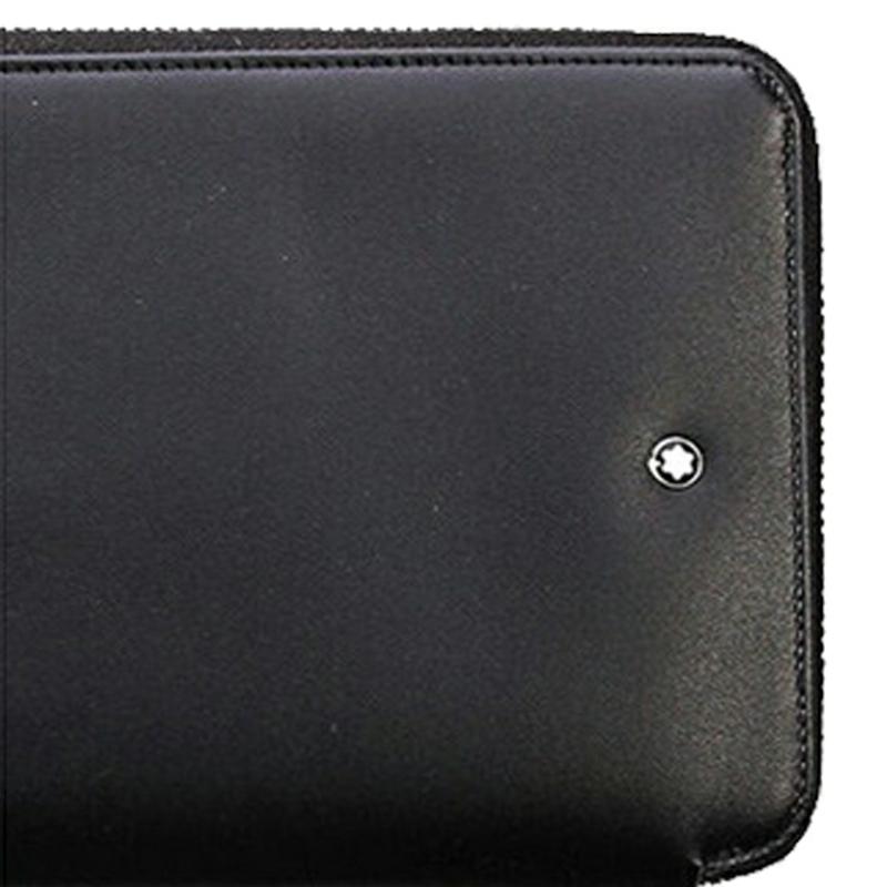 Montblanc Meisterstück Кожаный длинный кошелек на молнии для путешествий Мужские кошельки Черный 16352