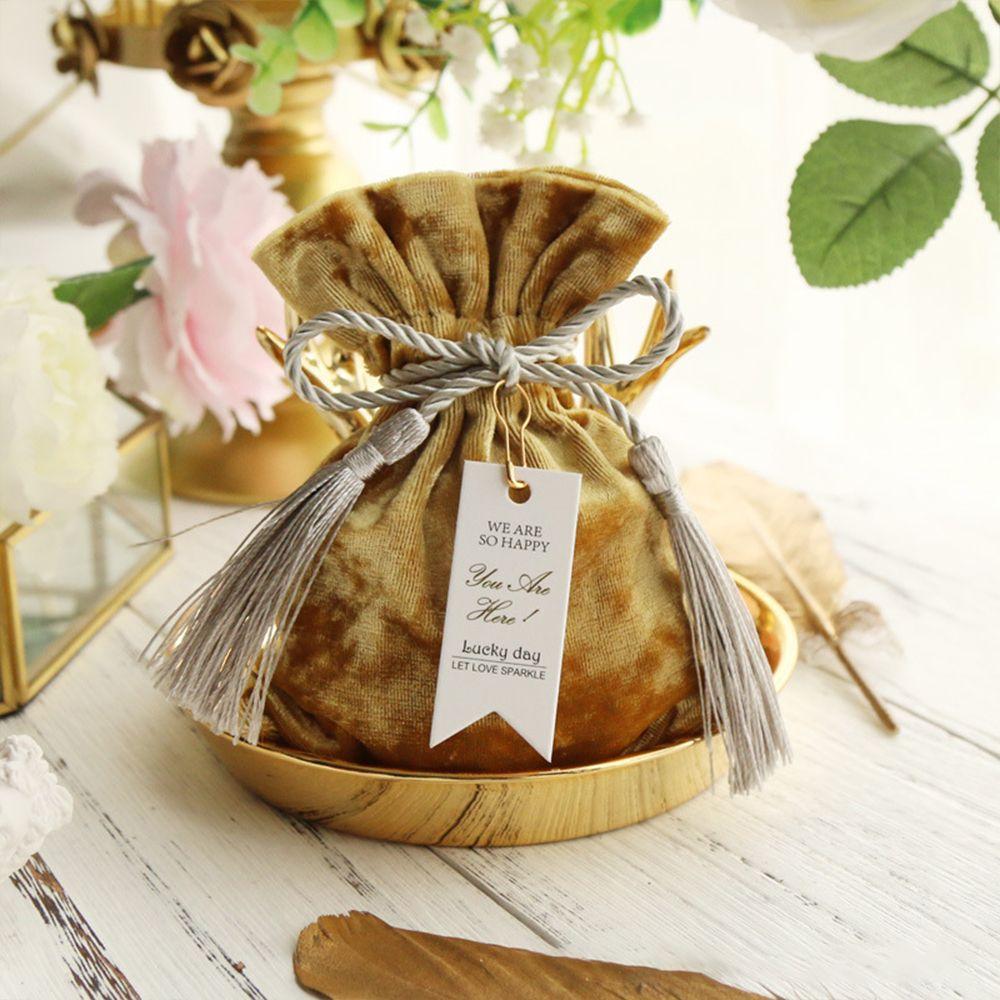 Защита от пыли Свадебная вечеринка Сумка с кисточками Конфетные мешочки Бархатный конфетный мешок Подарочные мешки Карман на шнурке