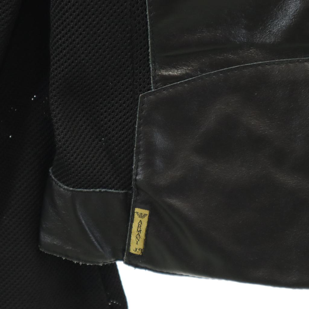 ARMANI JEANS made in Italy mesh leather jacket 50 black Men's Used