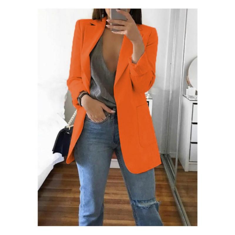 Women's Fashion Jacket Mid-Long Sleeve Single Breasted Casual Warm Jacket