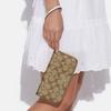 Новый кошелек COACH на молнии из канвы с покрытием и кожаным держателем для карт, обычный женский, светло-хаки C4452-SVV7Q