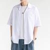 Summer Thin Short Sleeve Ice Silk Shirt Men's Casual Loose Day Shirt Half Sleeve High Quality Coat Men
