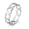 Women's Heart Ring Stainless Steel Gold Wedding Rings Romantic Jewelry Valentine's Day Gift