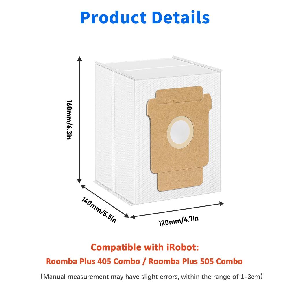 For iRobot Roomba Plus 405 Combo / 505 Combo Robot Vacuum Spare Parts Mop Cloths Filters Dust Bags Main Side Brushes Accessorie