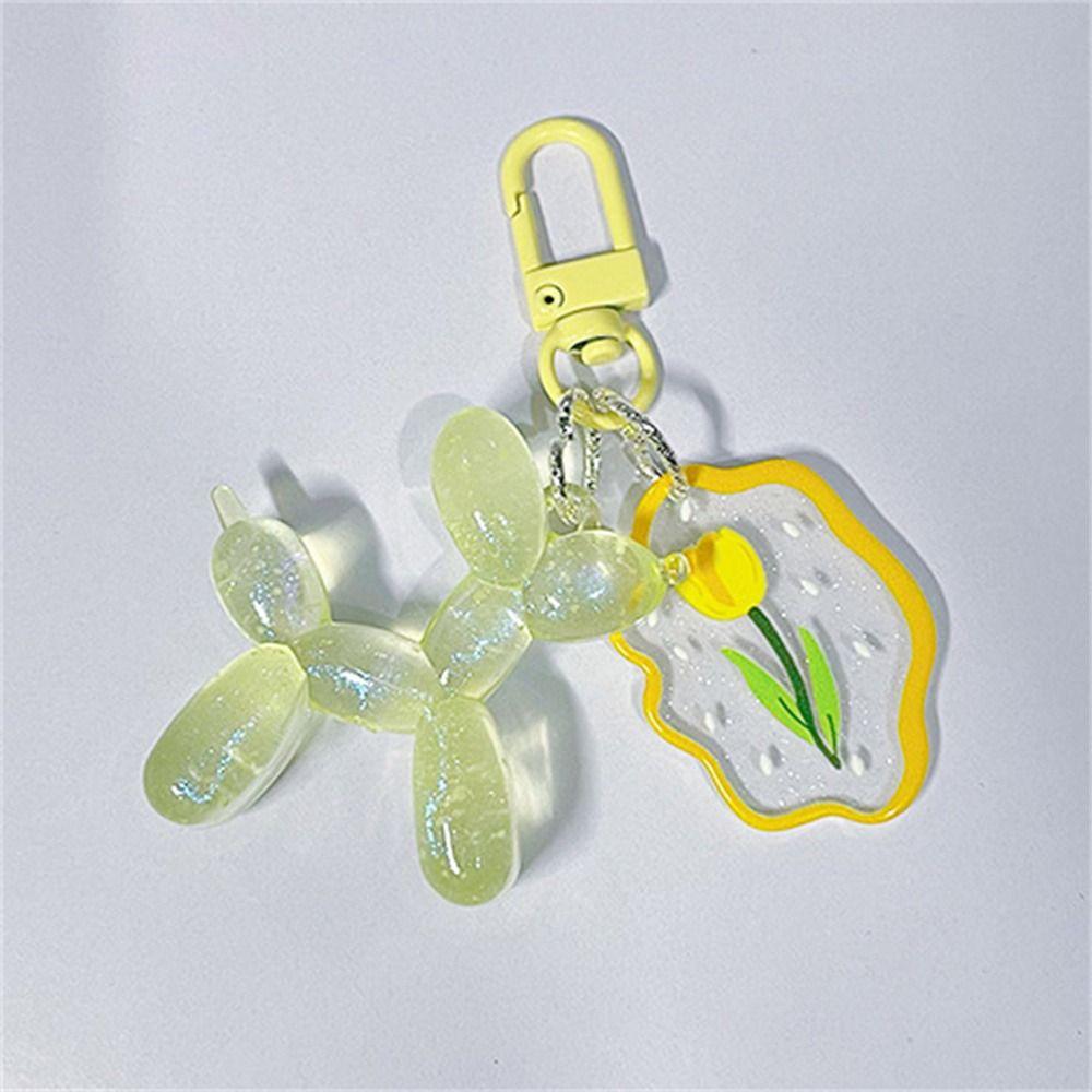 New Glow-in-the-dark Star Keychain Bag Pendant Colorful Keychain Cartoon Flower Jewelry Small Animal Decoration