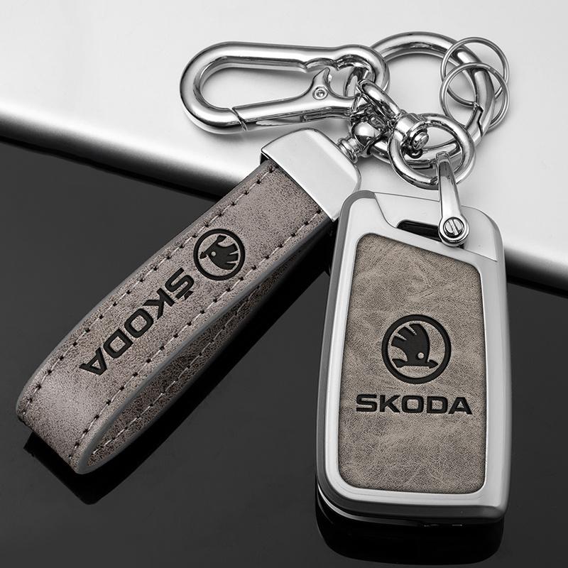 Car Flip Remote Key Fob Case Cover Protector Shell Bag For Skoda Octavia A5 A7 Fabia Superb Kodiaq Karoq Keychain Accessories