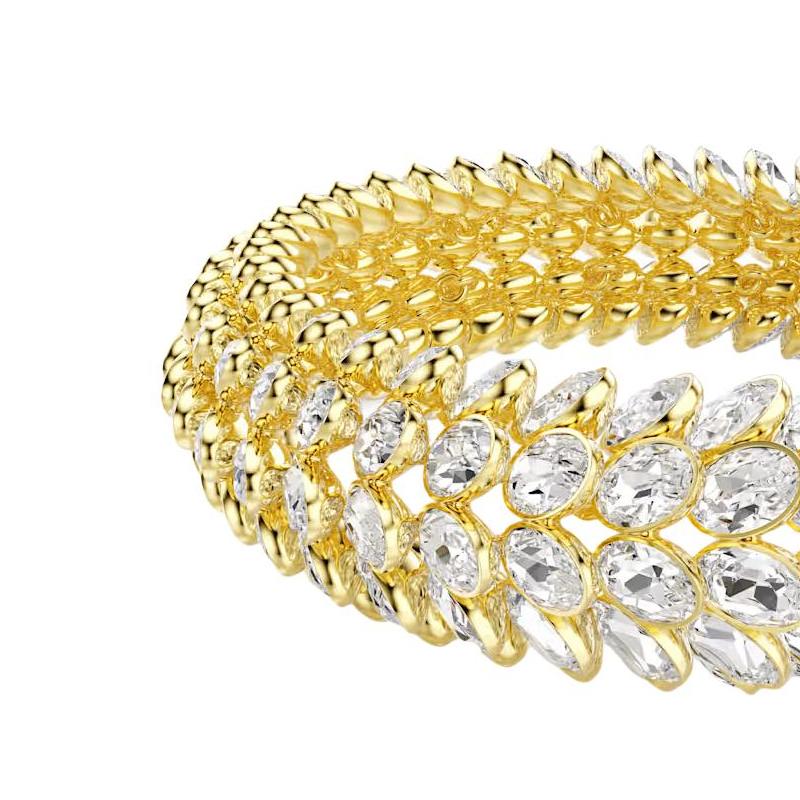 Swarovski Idyllia inlaid design #luck crystal bracelet for men and women, same style for couples, gold 5723540